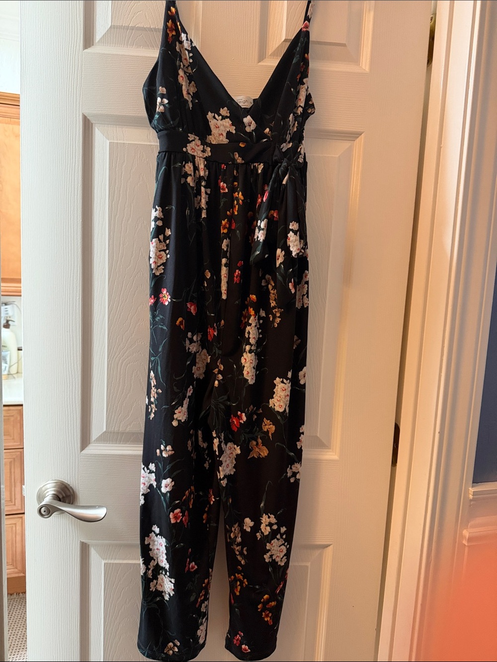 Kaileigh Black One-Shoulder Floral Jumpsuit